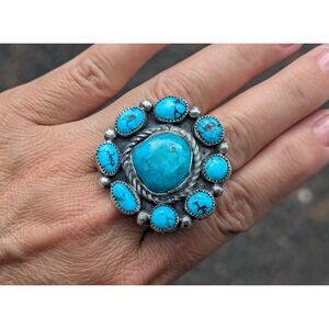 Navajo Jewelry Women's Ring‎ Handmade Native American Signed Adjustable ***